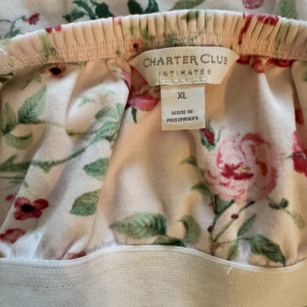 Charter Club Women's Cotton Floral Lace-Trim‎ Nightgown- Bird Bloom XL - Picture 7 of 12